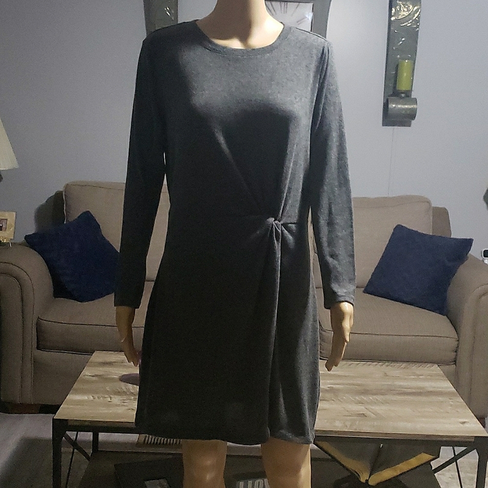 Just Be... gray twist knot dress L